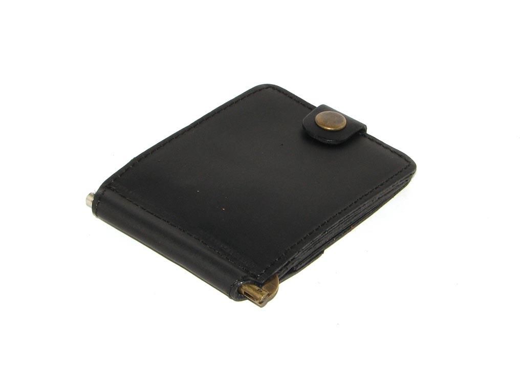 Шкіряний Затиск для Грошей DNK Leather Затиск-H з монетником чорний Шкіряний Затиск для Грошей DNK Leather Затиск-H з монетником чорний